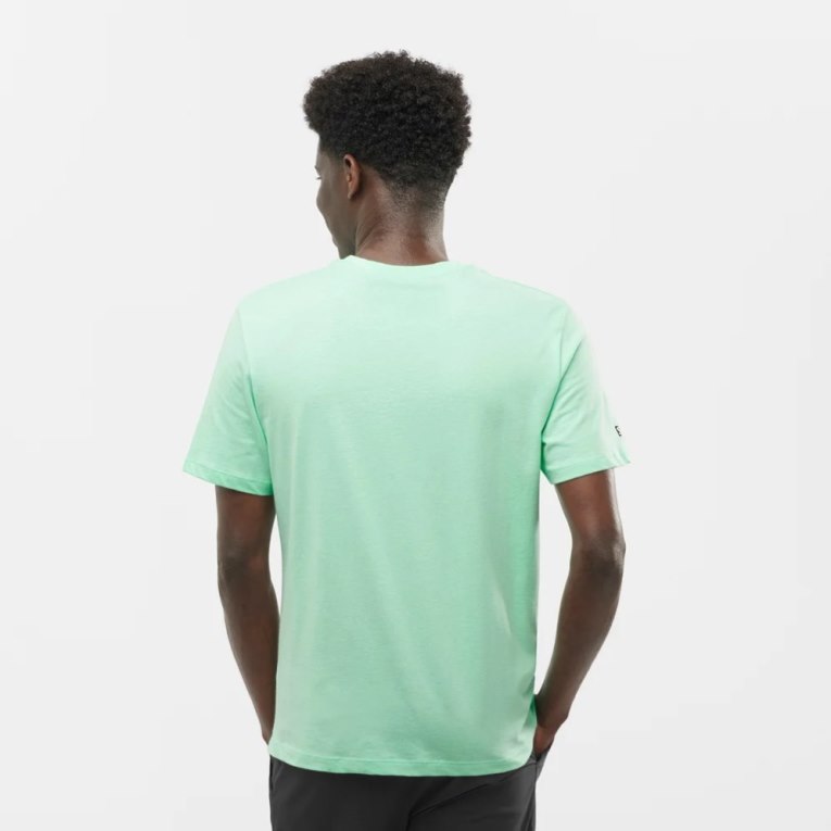 Camiseta Salomon Outlife Logo Corta Sleeve Hombre Verde Menta | MX DRWQ015